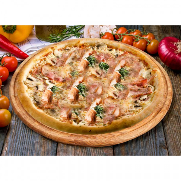 217 New York Pizza Spinat, Thunfisch, Schinken, Pilze