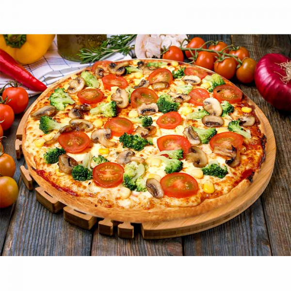 228. California Pilze, frischer Broccoli, saftige Tomaten, Mais