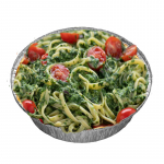 171 Bandnudeln mit Knoblauch, Spinat Lachs und Gorgonzolasoße