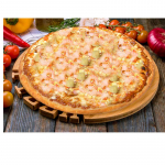 216. Pizza Florida Blacktiger-Shrimps, Spargel, Hot BBQ-Sauce