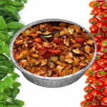 113. Vegetarischer mit Broccoli, Blumenkohl, Kartoffeln, Pilze, Tomatensahnesauce überbacken
