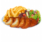 42. Halloumi Teller mit Pommes & Salat