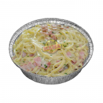 97. Spaghetti Carbonara mit Speck, Ei & Sahnesauce